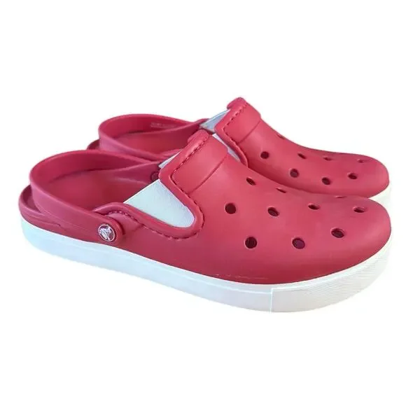 Crocs Red Slip On Clogs Comfort Casual Shoes M9 W11 - Picture 2 of 6